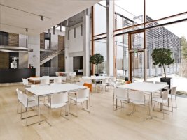 Usu stacking folding table by Howe