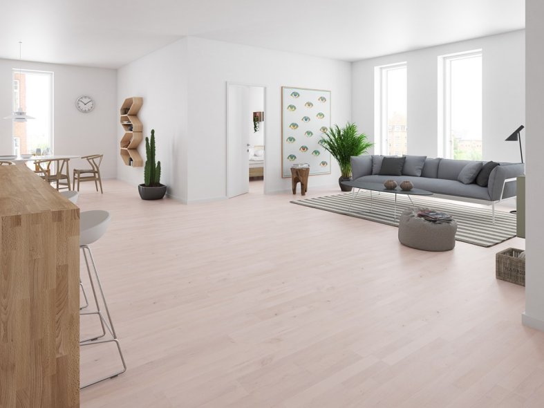 White Beech 2 strip Board Hardwood Flooring