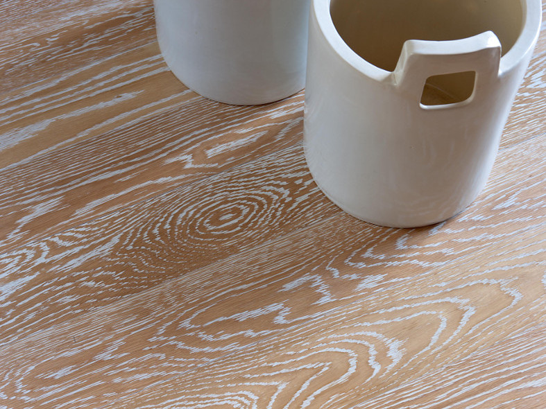 Textured Oak, Antique White Plank Flooring