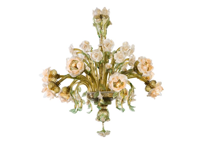 Rosa Murano Glass Chandelier