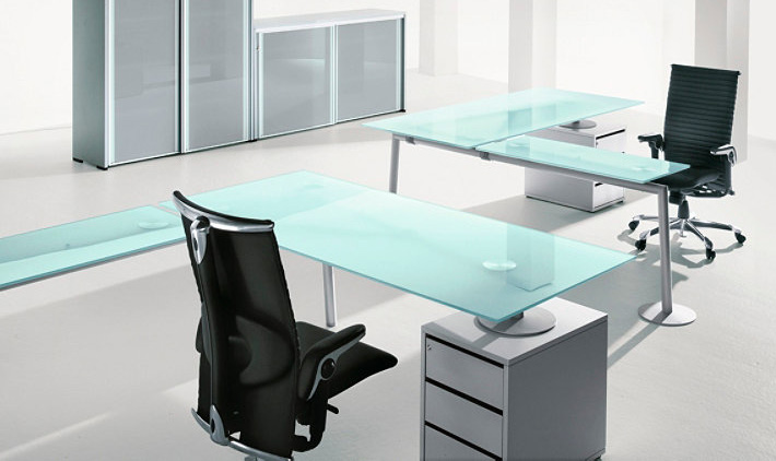 Isotta Italian Glass Desks